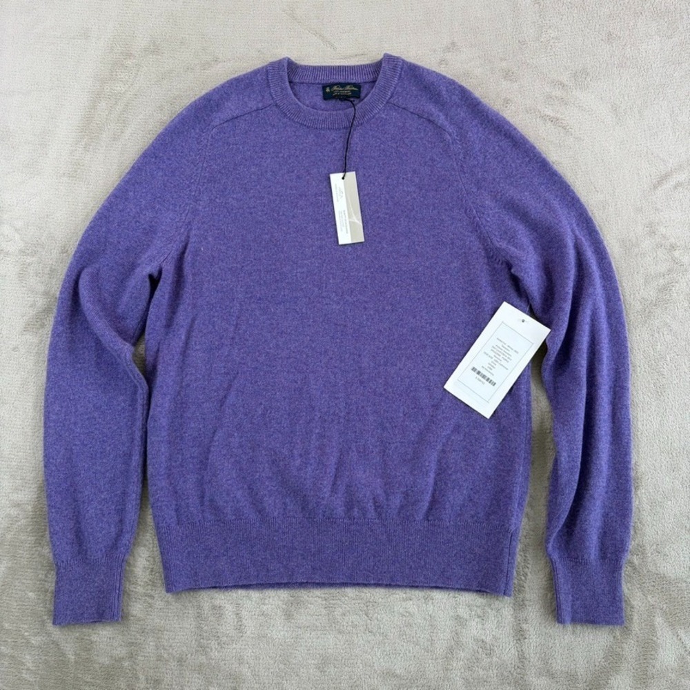 Brooks‎ Brothers 3 Ply Cashmere Pullover Sweater in Purple Men Medium NWT $498